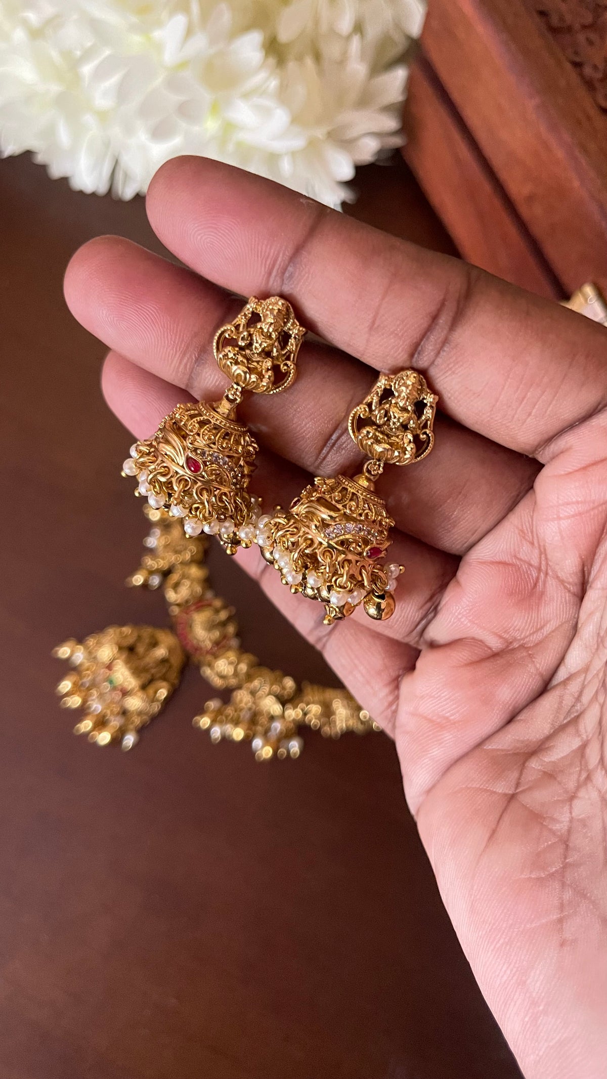Antique Jadau Lakshmi Necklace Set
