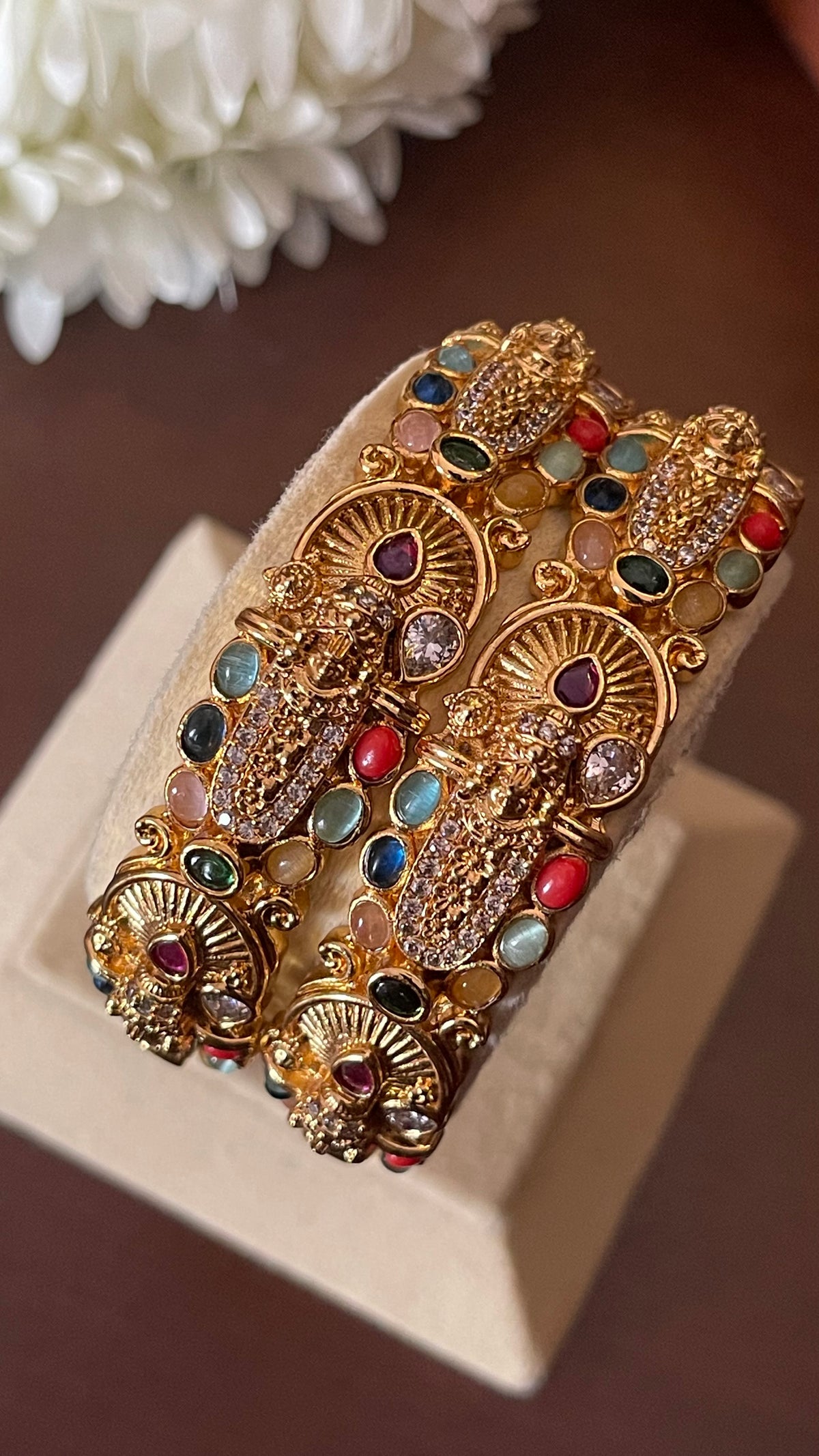 Balaji Navratna Openable Kada Bangle - Pair