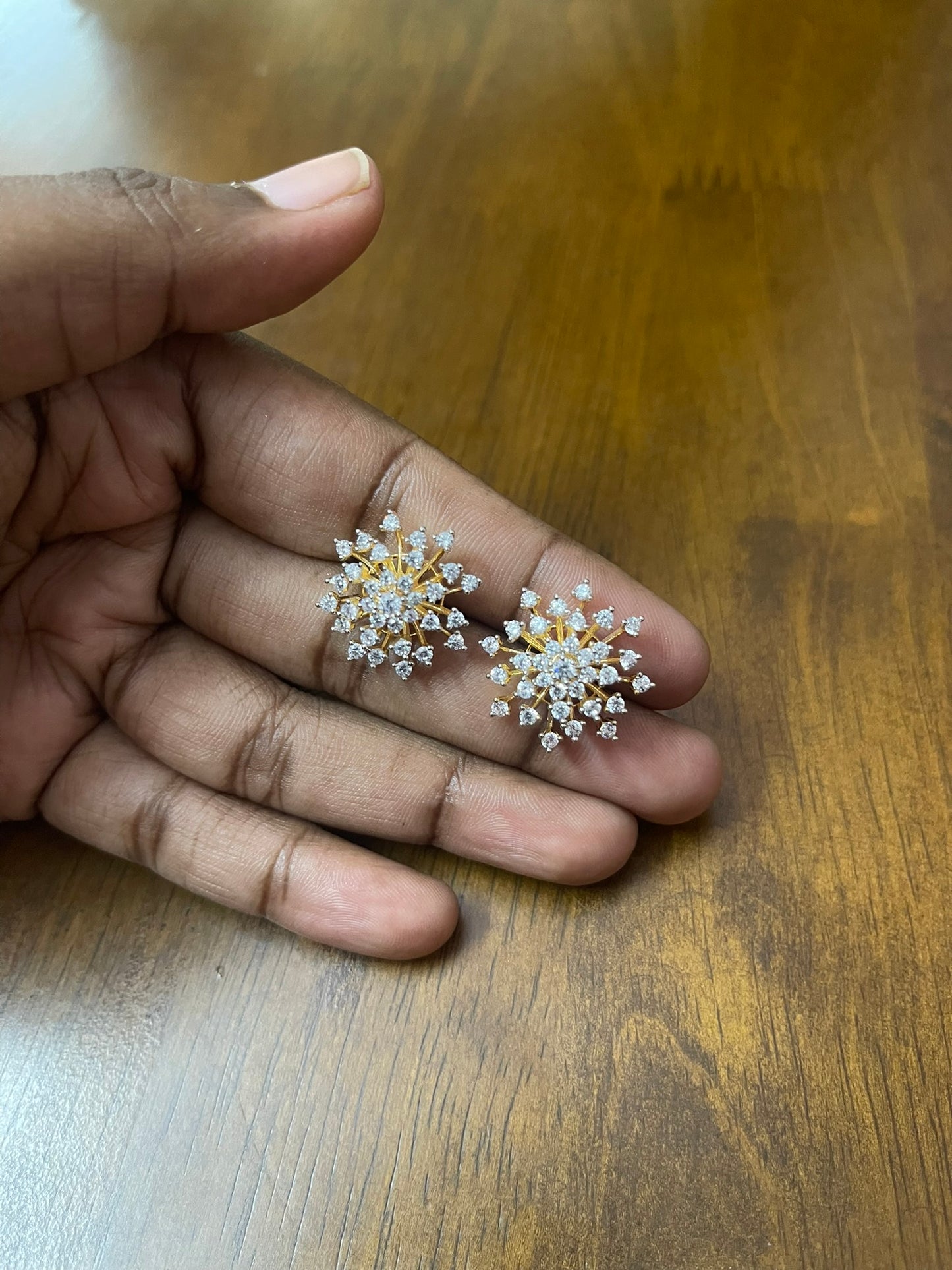 CZ Starlight Snowflake Ear studs