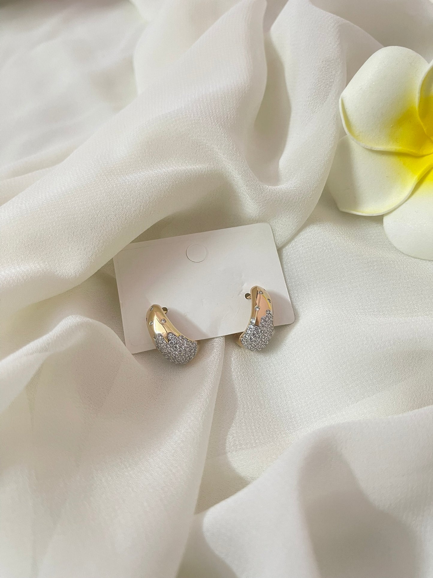 Rose Gold Crystal Hoop Earrings