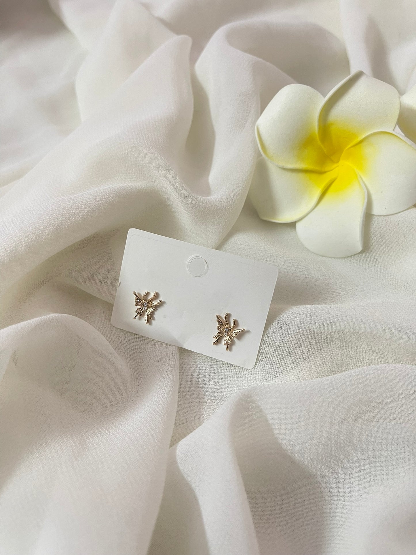 Rose Gold Butterfly Ear Studs
