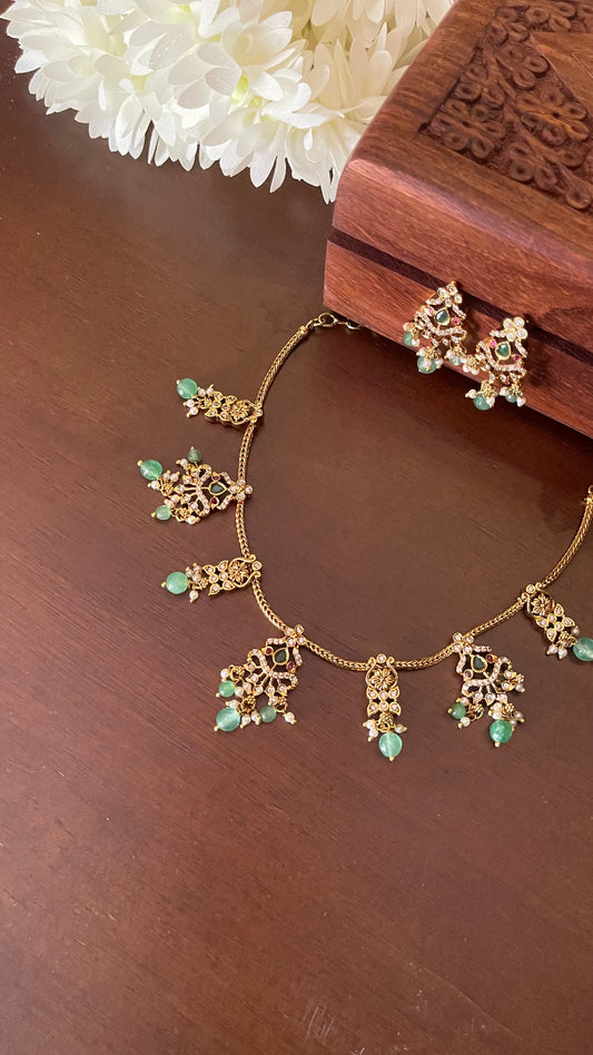 Elegant Non-Idol Attigai Necklace Set
