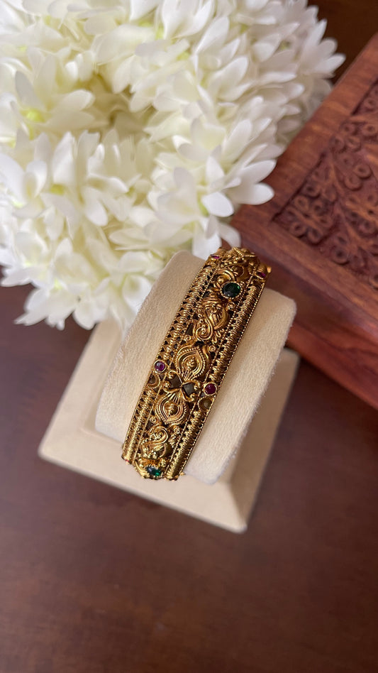 Antique Gold Nakshi Openable Kada Bangle - Single