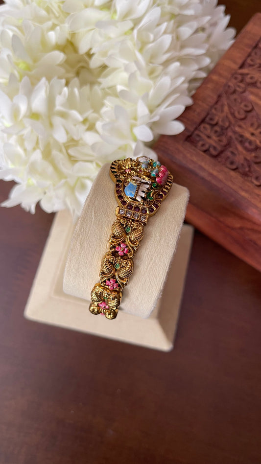 Antique Enamel Openable Kada Bangle - Single