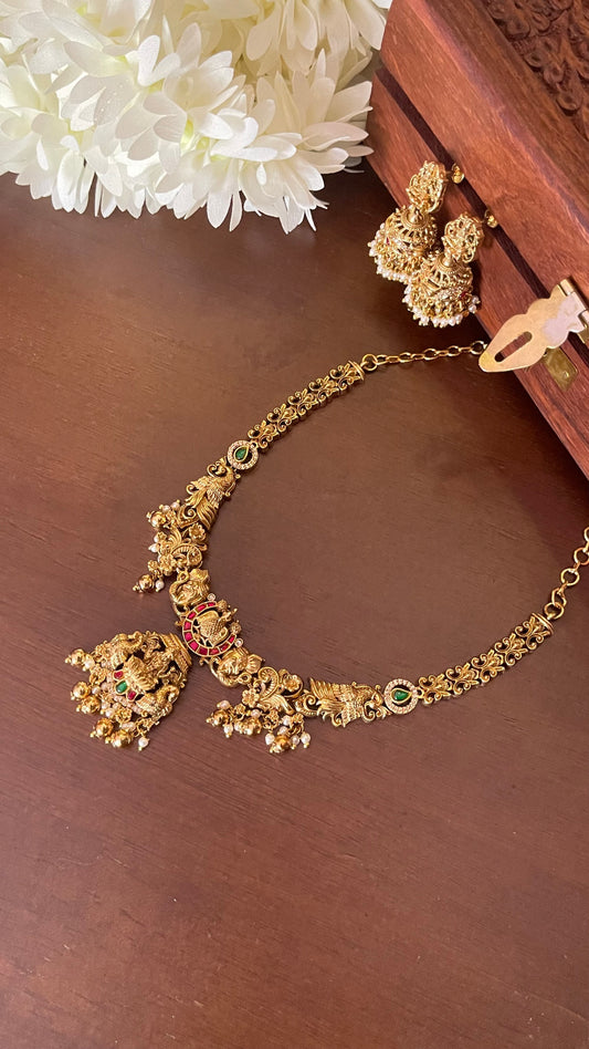 Antique Jadau Lakshmi Necklace Set