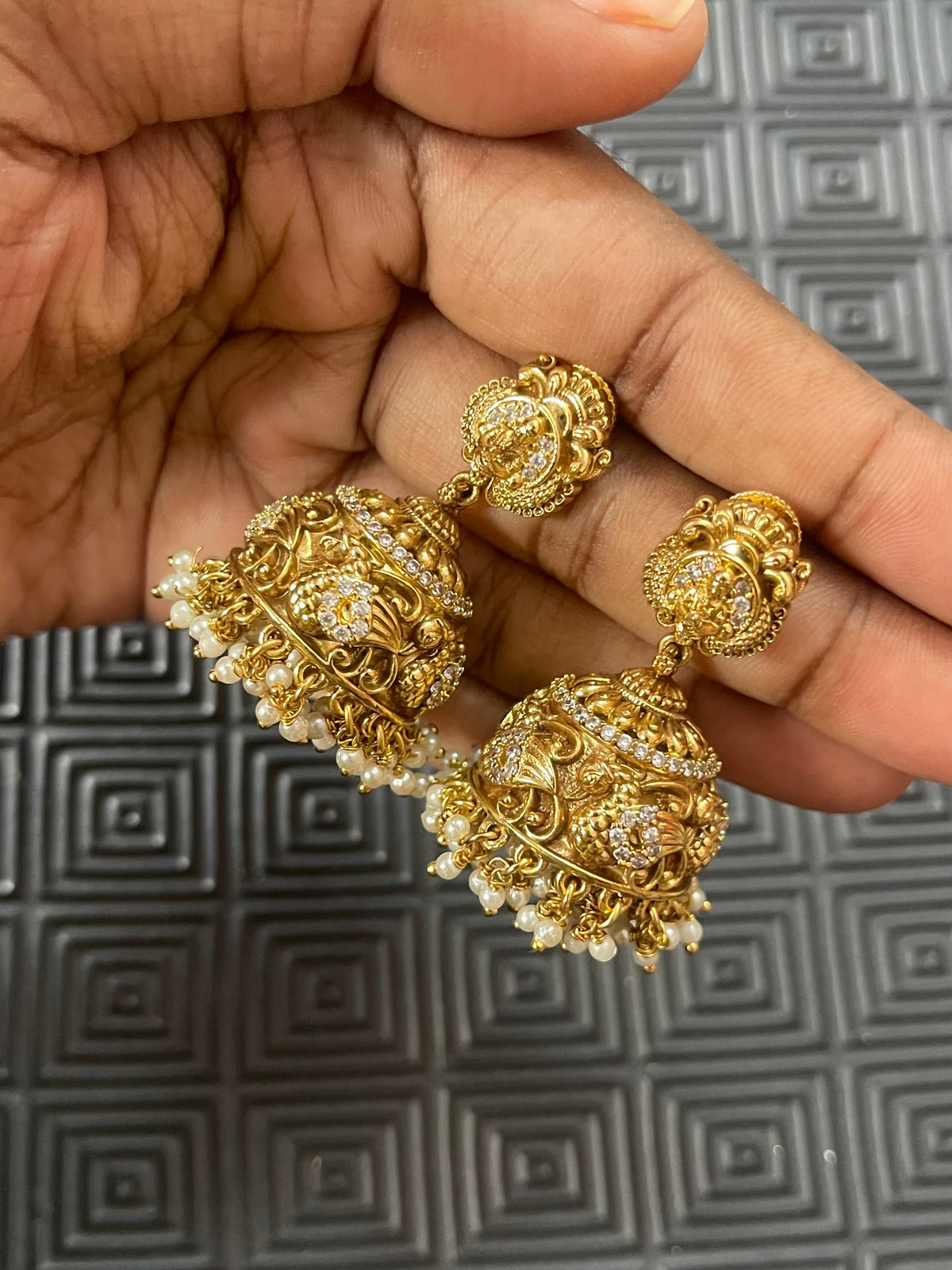 Peacock Nakshi Jhumka