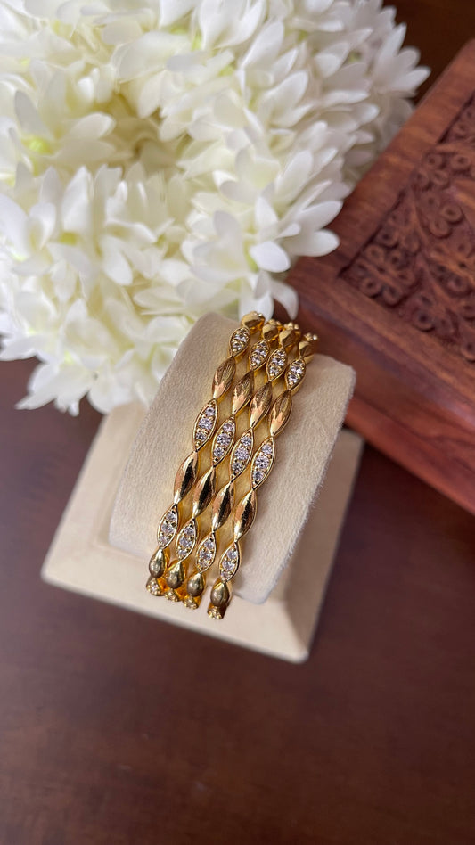 Leaf Link Bangles - 4 pcs