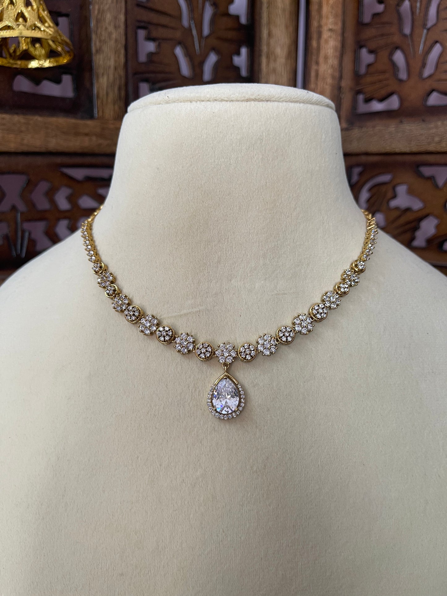 Tear Drop CZ Necklace