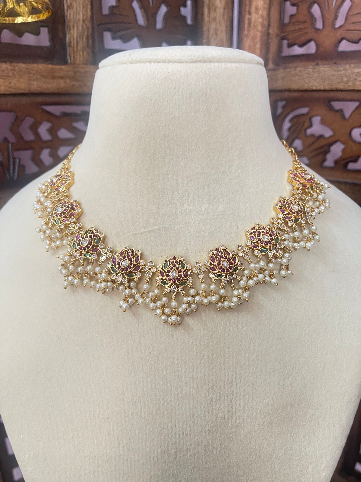 Lotus Guttapusalu with 2 in 1 Earrings