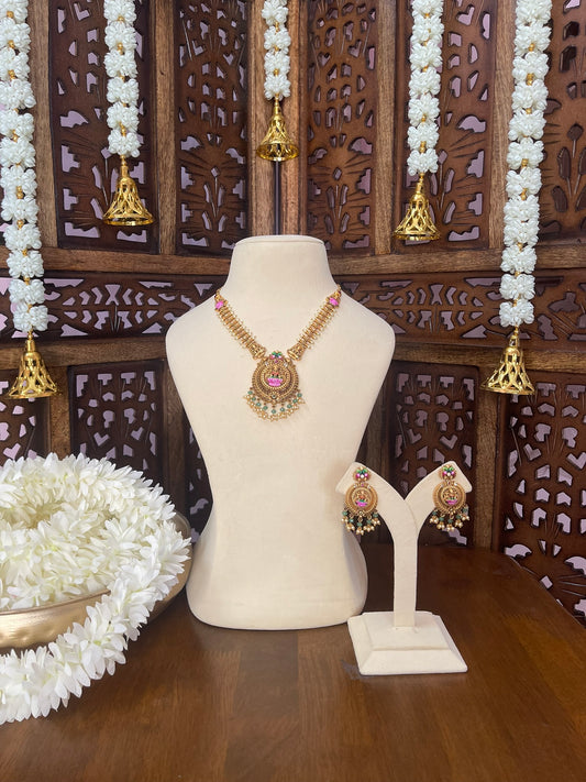 Antique Lakshmi Hand painted Necklace Set
