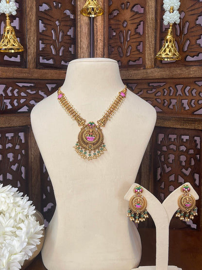 Antique Lakshmi Hand painted Necklace Set