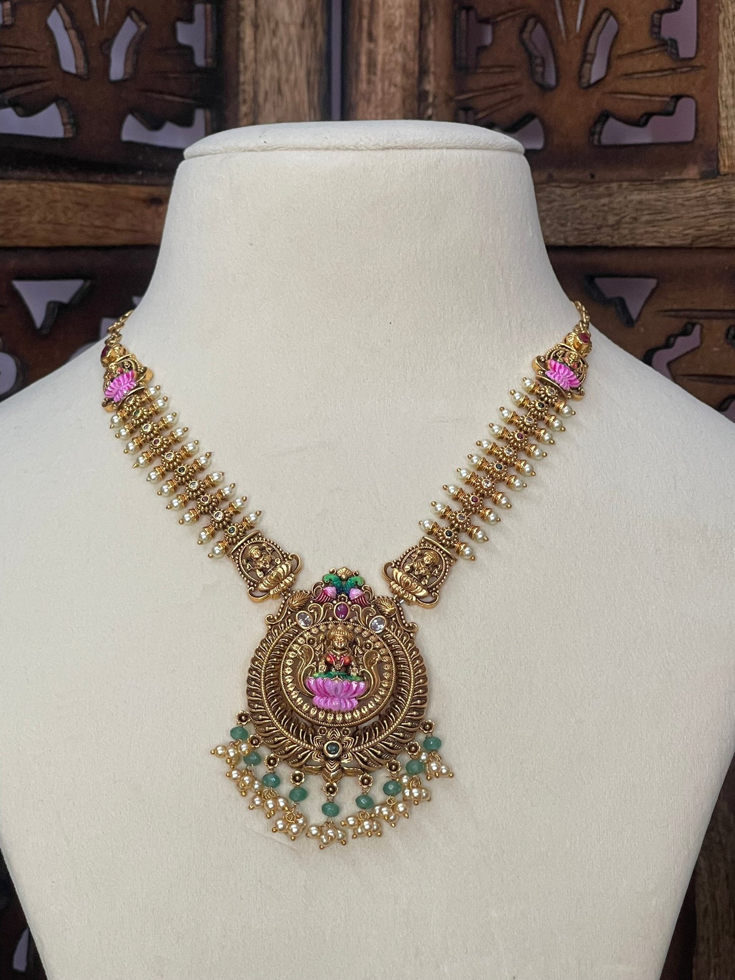 Antique Lakshmi Hand painted Necklace Set