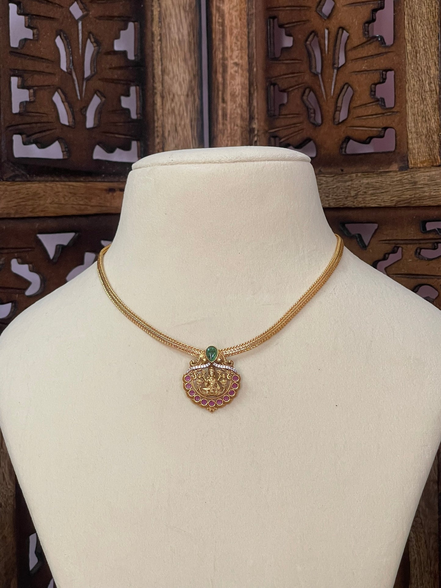 Antique Mini Lakshmi Pendant Set