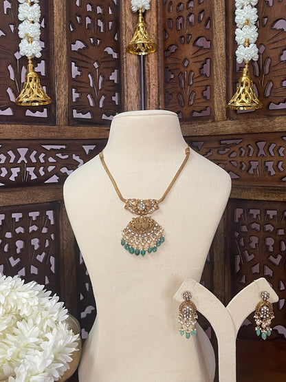 Peacock Jadau Pendant Set