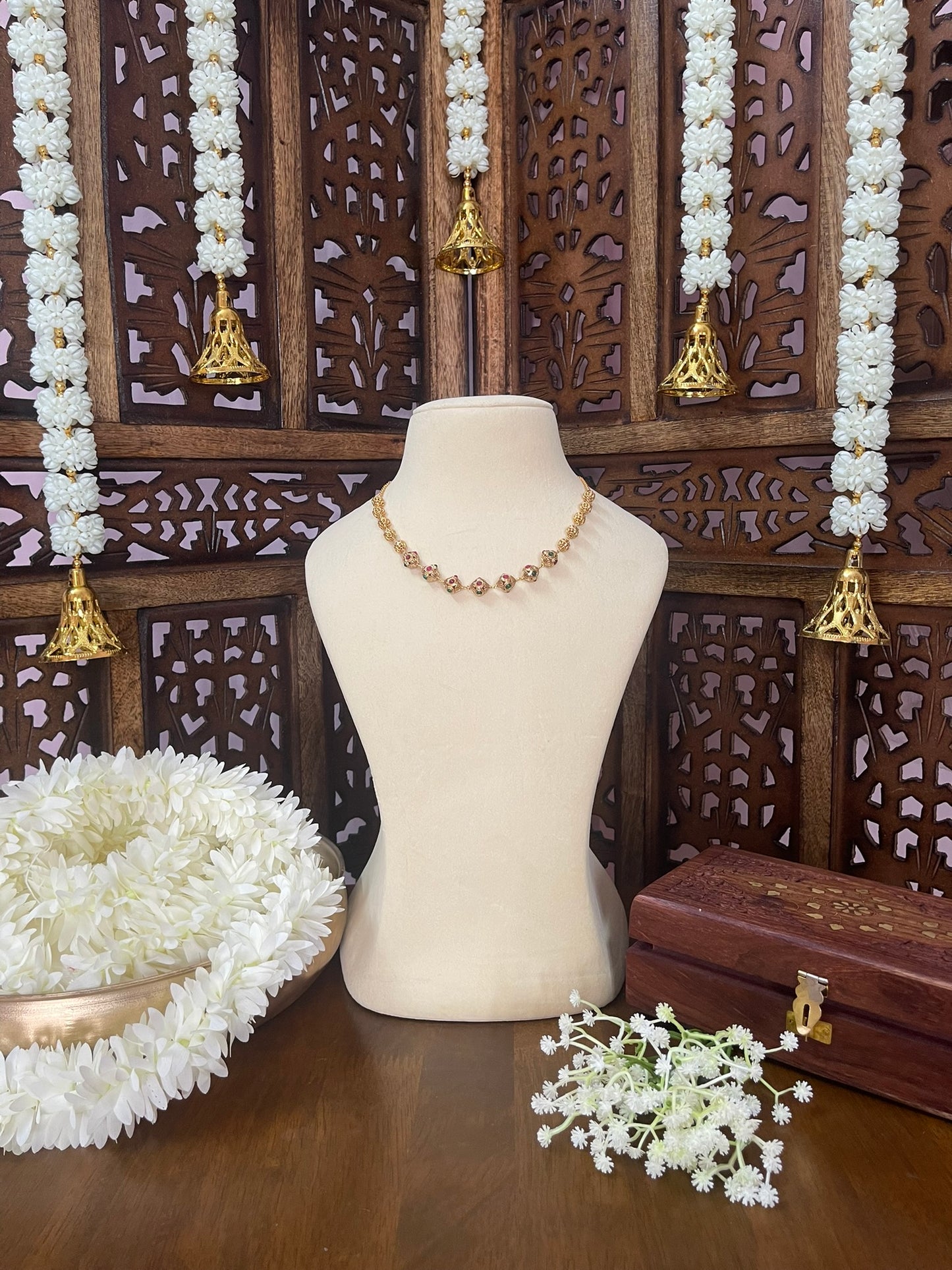 Antique Golden Ball Chain Necklace