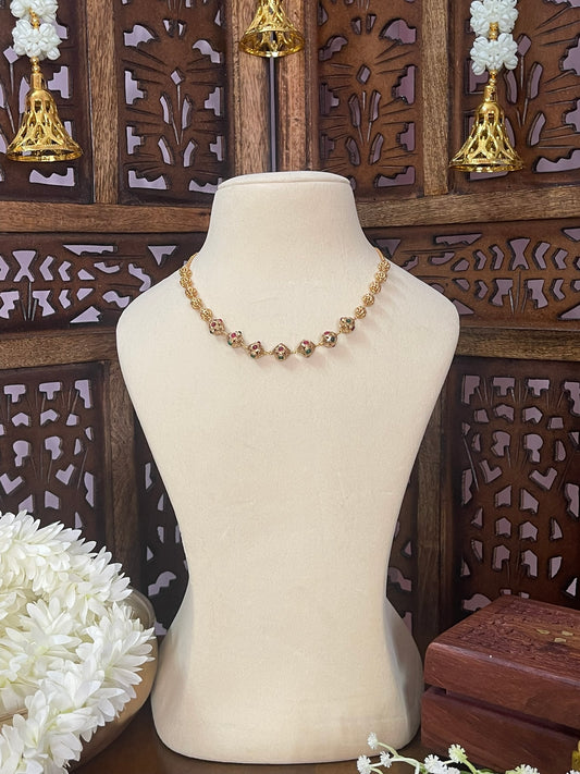Antique Golden Ball Chain Necklace