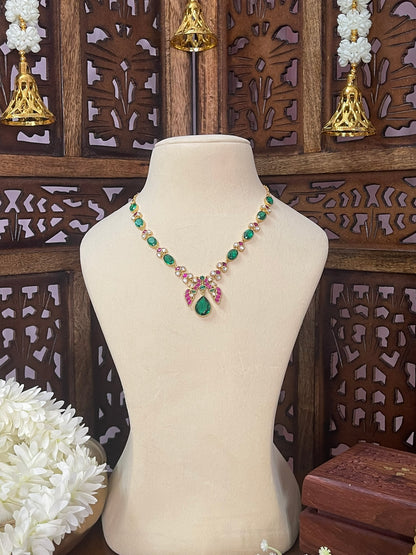 Peacock Jadau statement necklace