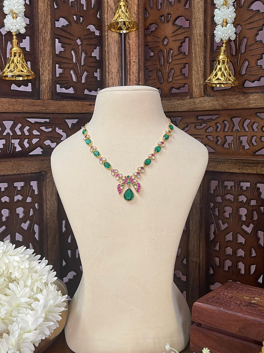 Peacock Jadau statement necklace