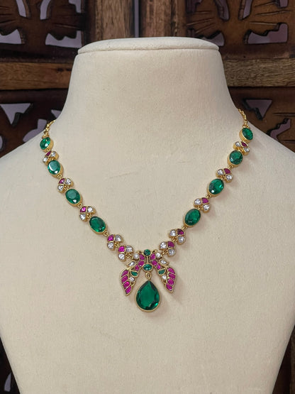 Peacock Jadau statement necklace