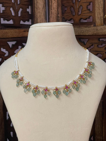 Jadau Thilak Pearls Necklace