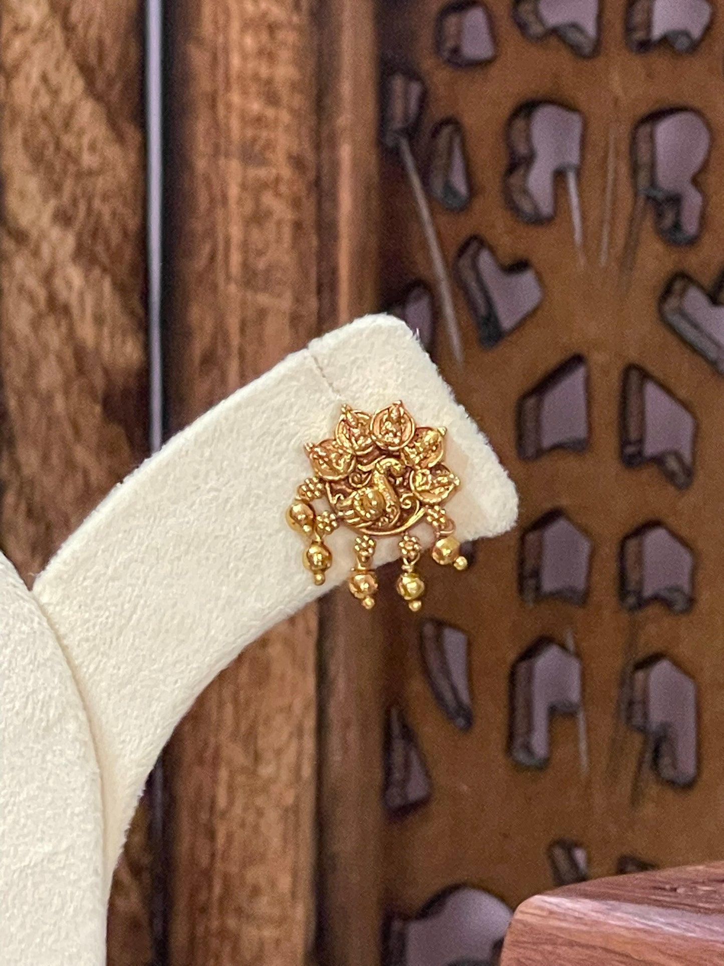 Antique Peacock Coin Ear studs