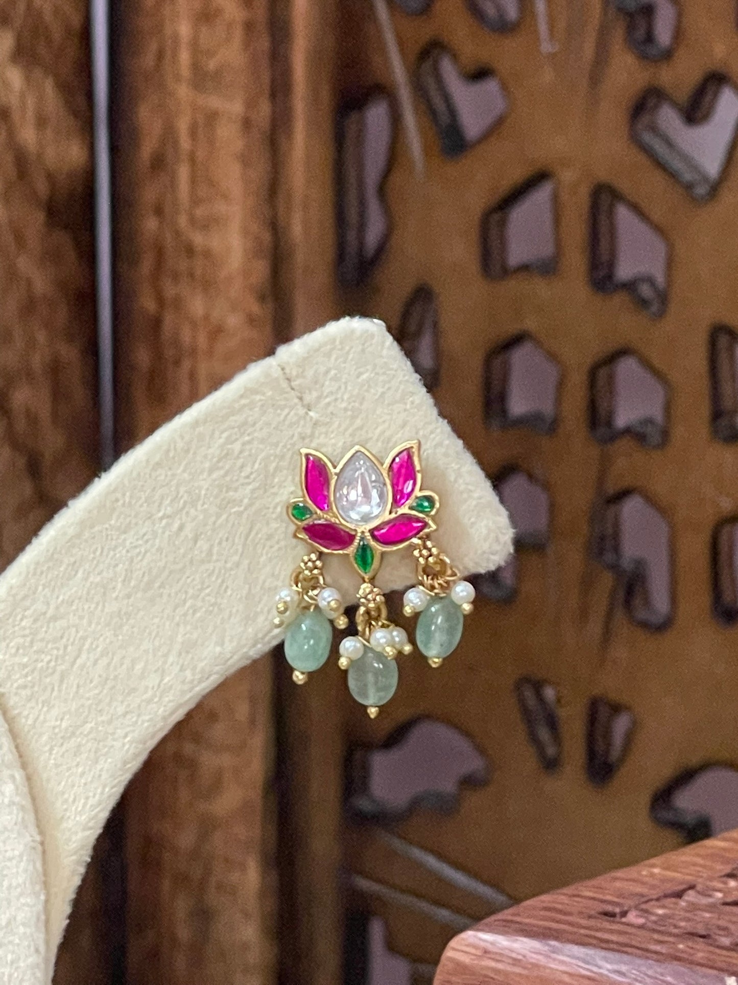 Jadau Lotus Ear studs