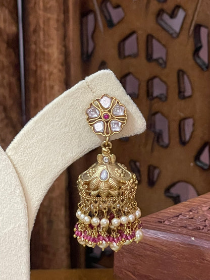 Jadau Moissanite Over sized Jhumka