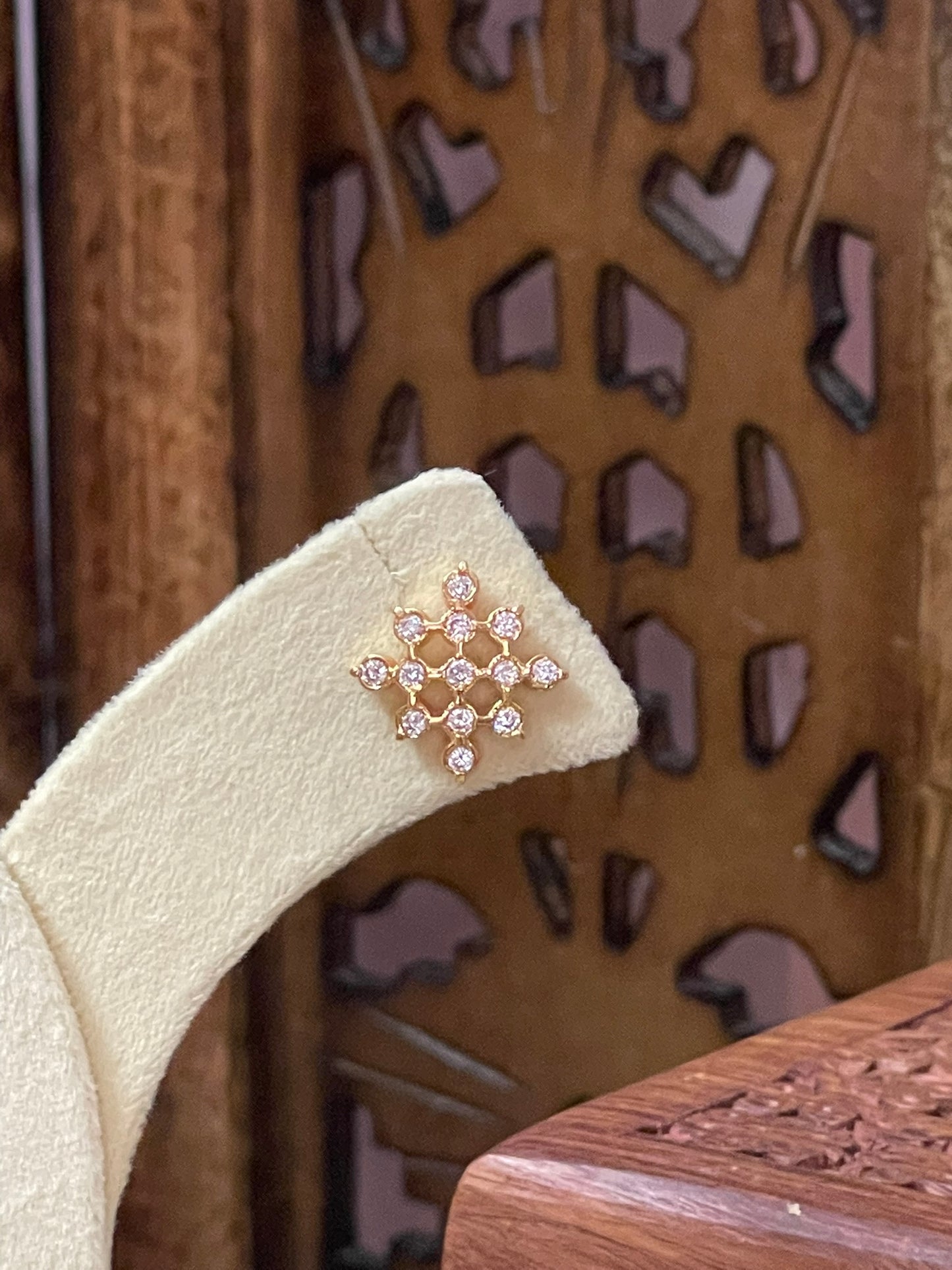 Micro gold plated Vintage Ear studs - Design 04