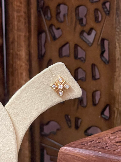 Micro gold plated Vintage Ear studs - Design 05