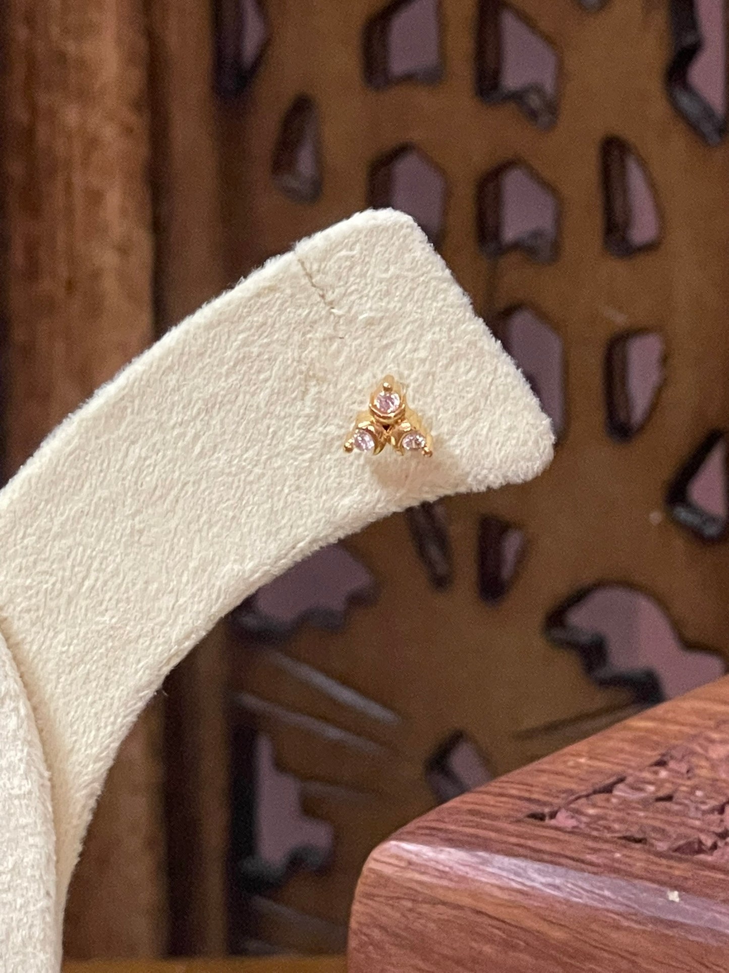 Micro gold plated Vintage Ear studs - Design 06