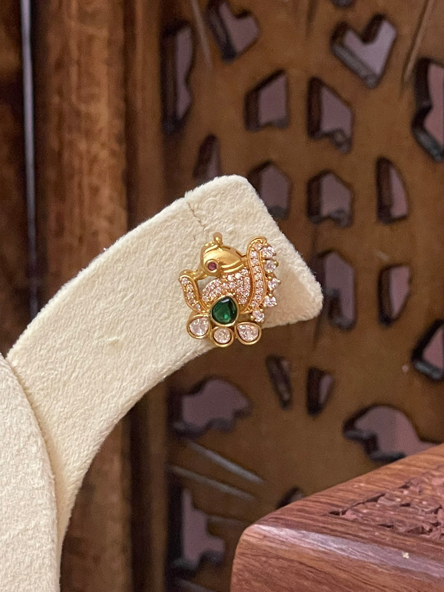 Antique Victorian Peacock Ear studs
