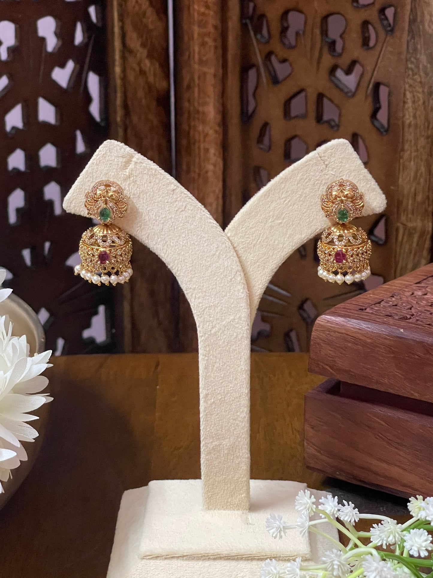 Antique AD Stone Jhumka