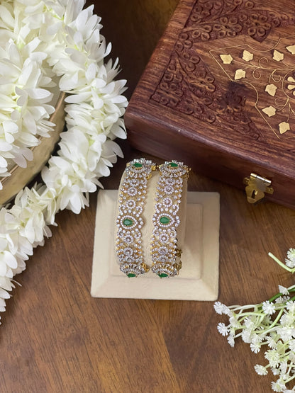 CZ Bridal Openable Kada Bangles - Pair