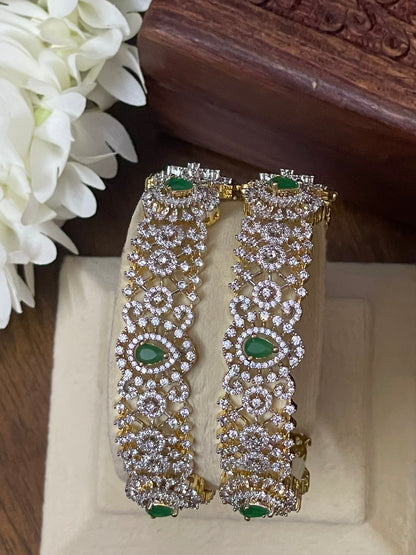 CZ Bridal Openable Kada Bangles - Pair