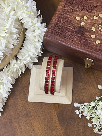 Ruby Box Bangles - Pair