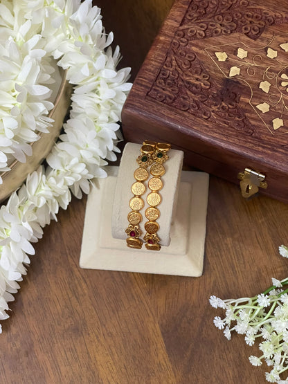 Antique Lakshmi Coin/Kaasu Bangles - Pair