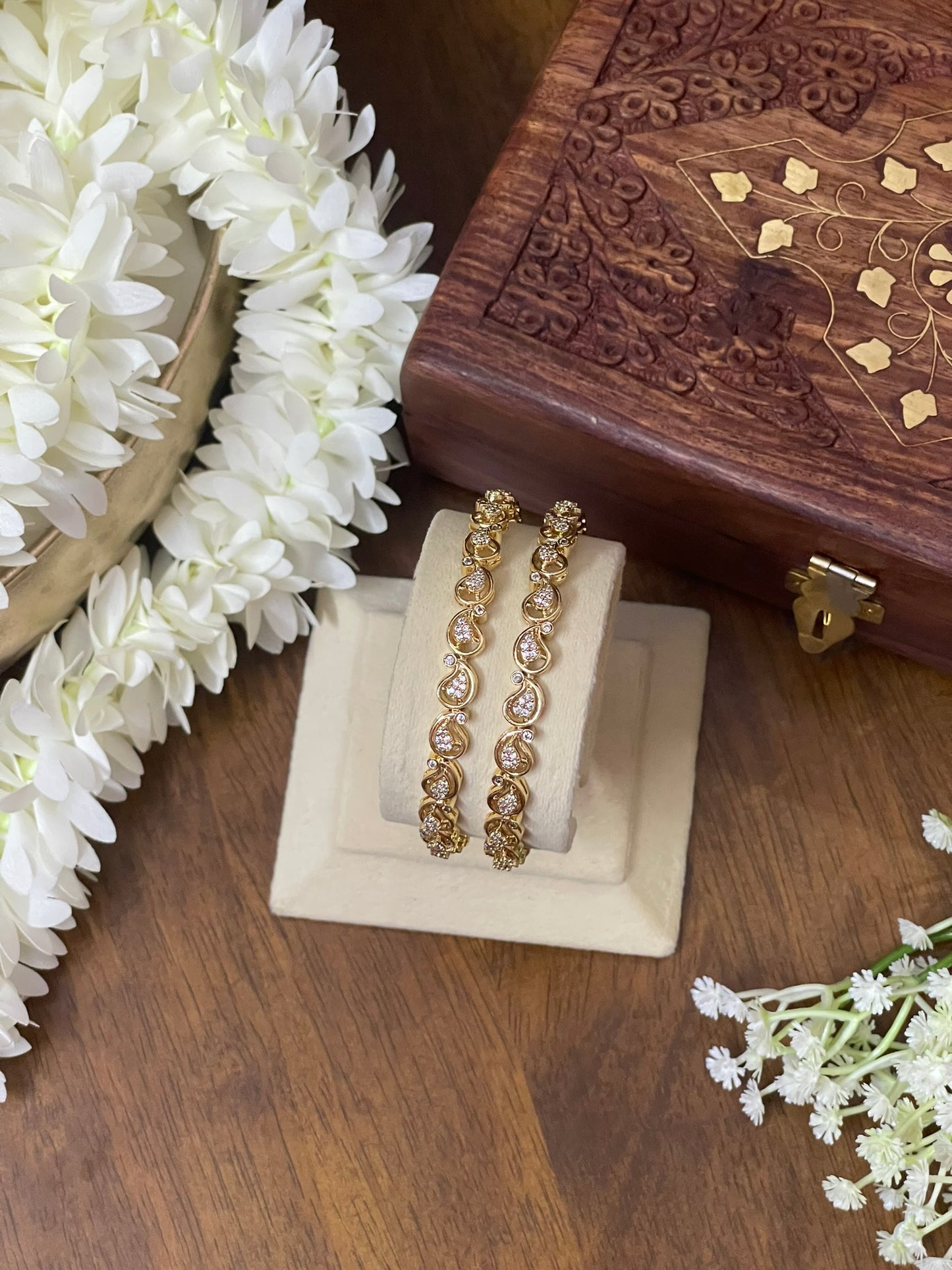 CZ Mango Bangles - Pair