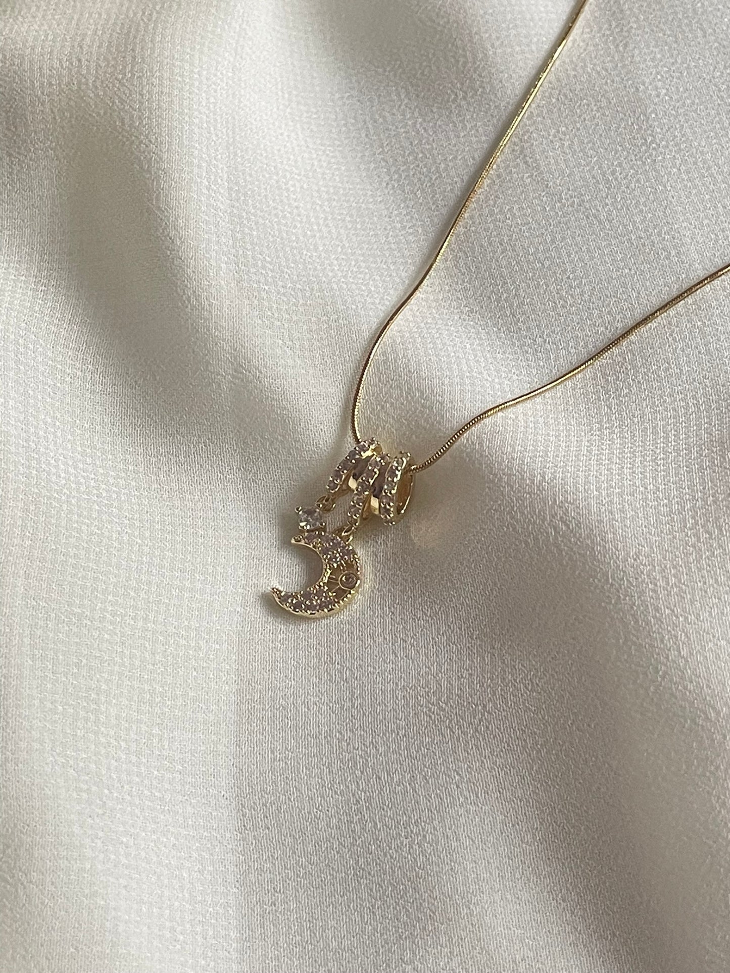 Moon Charm Pendant Chain