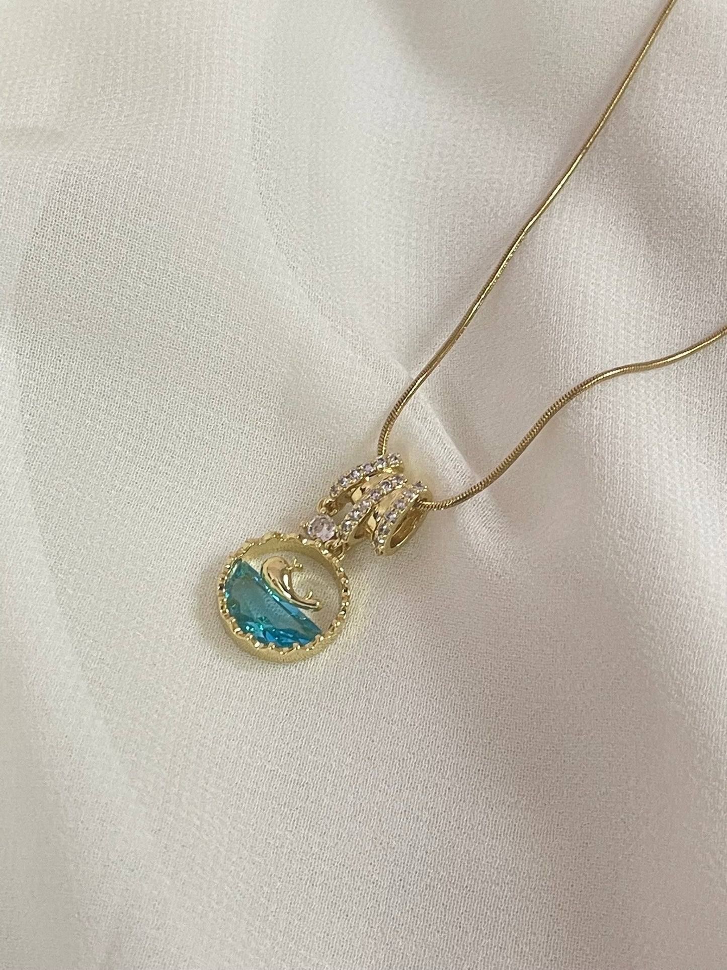 Blue Whale Charm Pendant Chain
