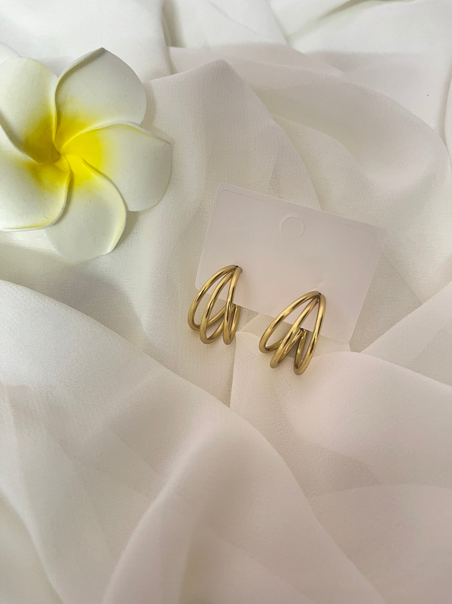 Triple Line Hoops