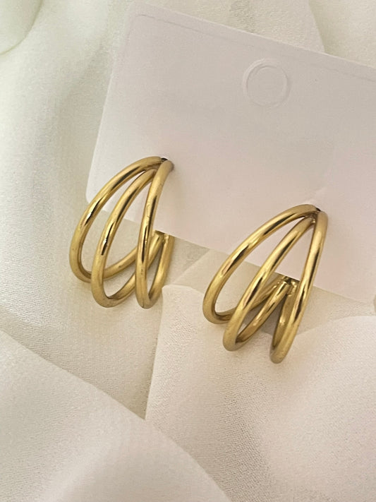 Triple Line Hoops