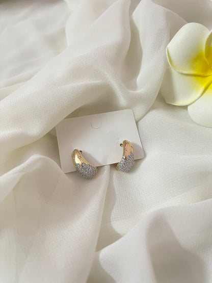 Rose Gold Crystal Hoop Earrings