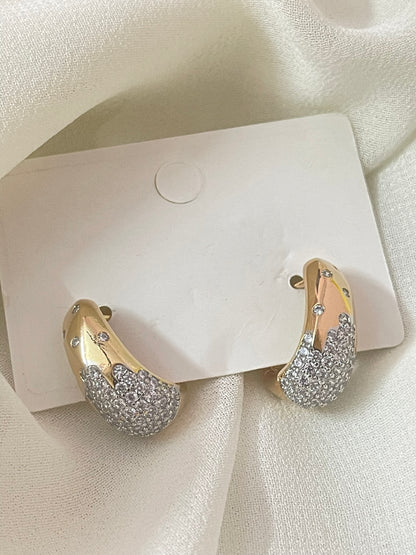 Rose Gold Crystal Hoop Earrings