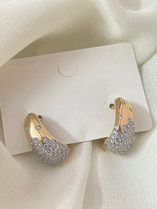 Rose Gold Crystal Hoop Earrings